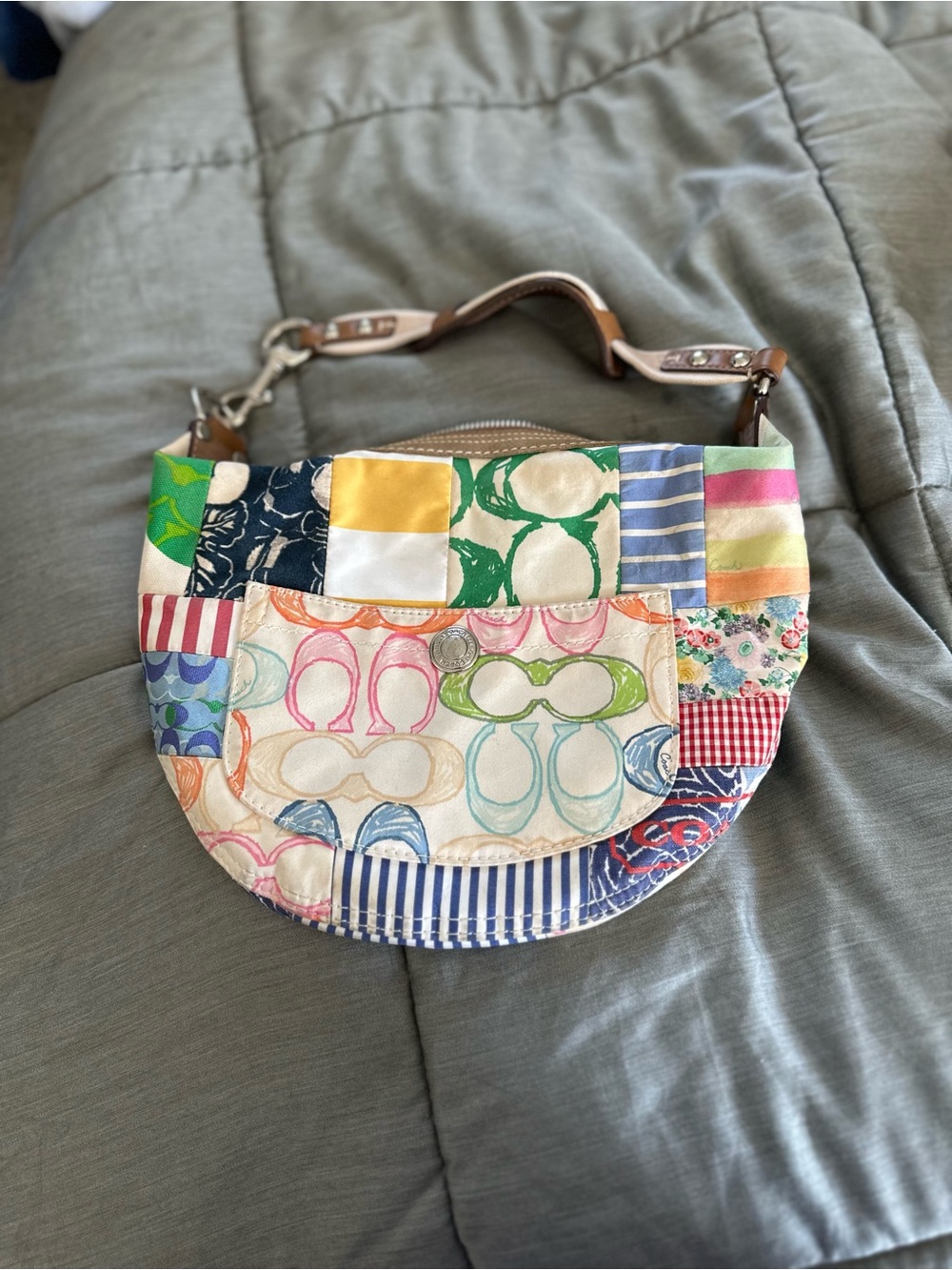 Y2K Coach Patchwork Multicolor Shoulder Bag - Women's Casual